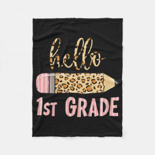 Erster Schultag Mädchen Ck Zur Schule Hallo Fleecedecke