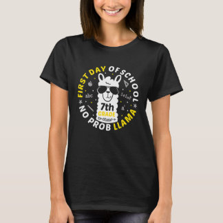 Erster Schultag Nr. ProbLLAMA 7. Klasse LLAMA T-Shirt