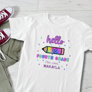 Erster Schultag Personalisierte vierte Klasse T-Shirt