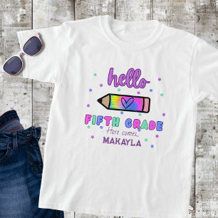 Erster Schultag Personalisierte vierte Klasse T-Shirt