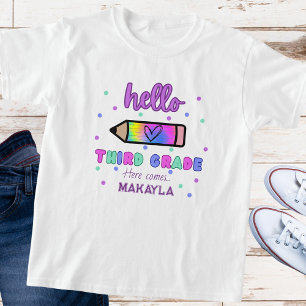 Erster Schultag Personalisierter dritter Klasse T-Shirt