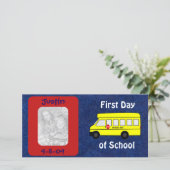 Erster Schultag - Personalisierter Keepake Ankündigung (Stehend Vorderseite)