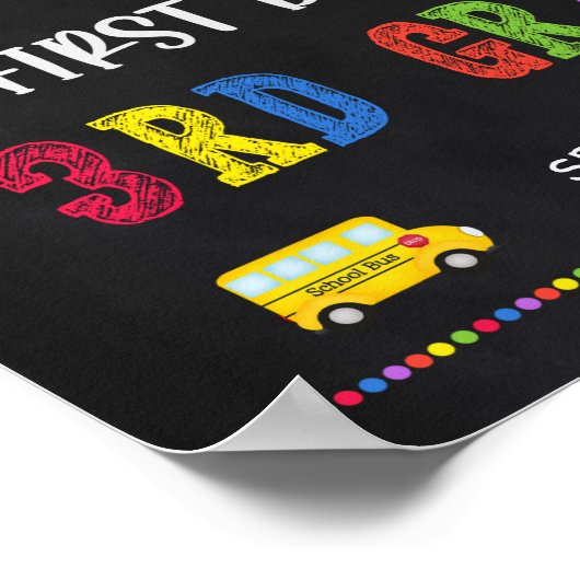 Erster Schultag | Poster der dritten Klasse (Ecke)