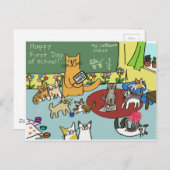 Erster Schultag Postkarte (Vorne/Hinten)