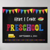 Erster Schultag | Preschool Poster (Vorne)