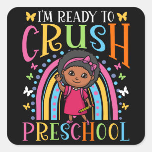 Erster Schultag Quadratischer Aufkleber