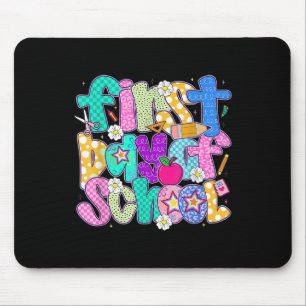 Erster Schultag Retro Zurück zur Schule Lehrer Mousepad