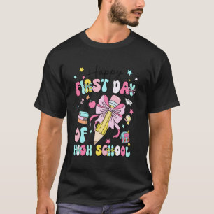 Erster Schultag Rosa Coquette-Schleife Lehrer Kind T-Shirt