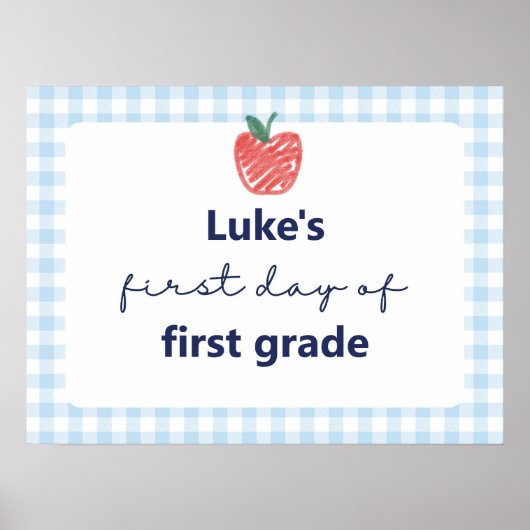 Erster Schultag Schild (Vorne)