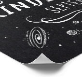 Erster Schultag Schwarzes Halbboard Weltraum Poster (Ecke)