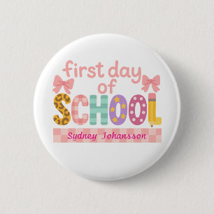 Erster Schultag Süß Zurück zur Schule Button