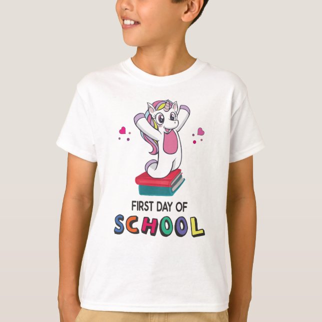 Erster Schultag Unicorn T-Shirt (Vorderseite)