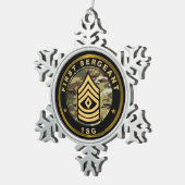 Erster Sergeant 1SG Schneeflocken Zinn-Ornament (Rechts)