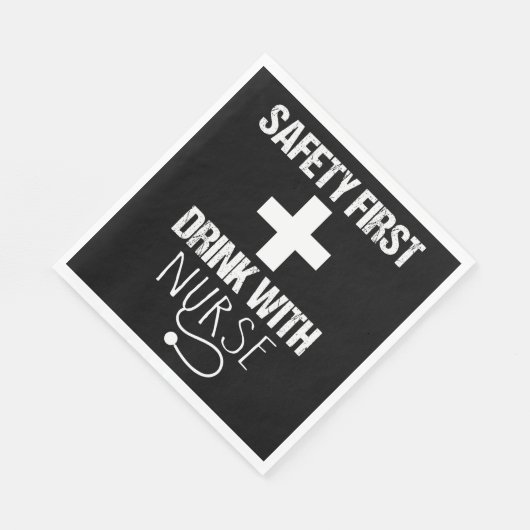 Erster Sicherheitstitel mit Krankenschwester Serviette (Ecke)