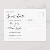 Erster Snowflakes-Kalender Save the Date Ankündigungspostkarte (Rückseite)