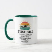 Erster Solo-Flugzeug PILOT, Retro, Personalisiert Tasse (Links)