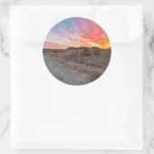 Erster Sonnenuntergang des Tages Runder Aufkleber (Tasche)