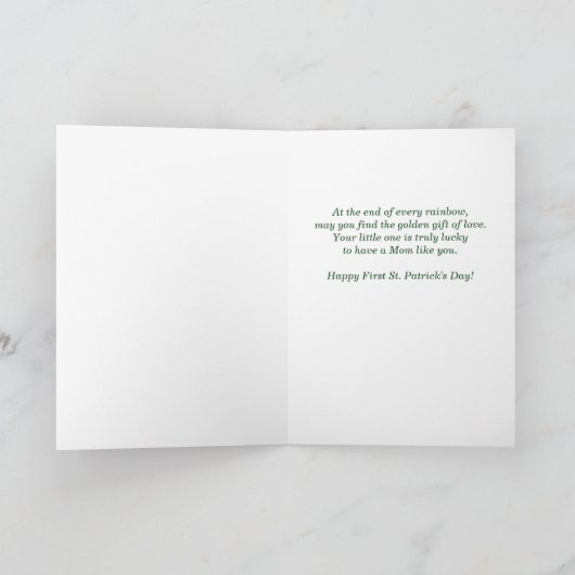 Erster St. Patrick's Day als Mutter Woodland Reh Karte (Innenseite)