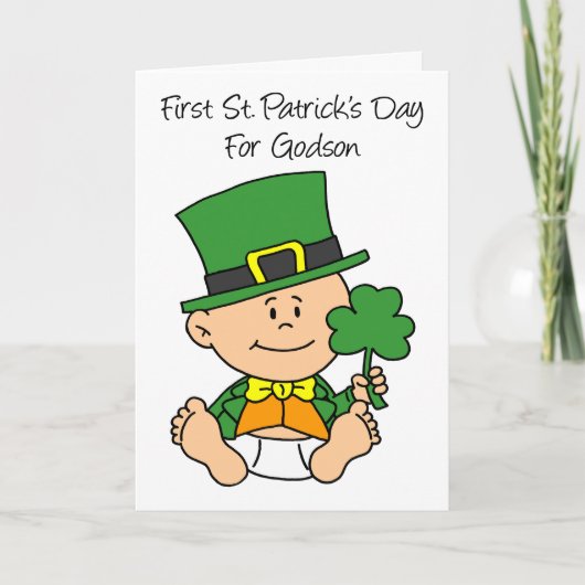 Erster St. Patrick's Day for Godson Card Karte (Vorderseite)