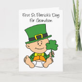 Erster St. Patrick's Day for Grandson Card Karte (Vorderseite)