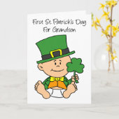 Erster St. Patrick's Day for Grandson Card Karte (Gelbe Blume)