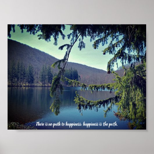 Erster Stausee durch die Bäume Motivierend Poster (Vorne)