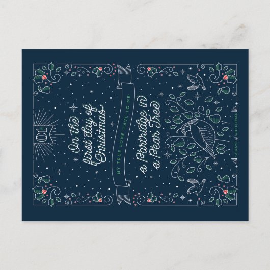 ERSTER TAG CHRISTMAS / Weihnachtspostkarte Feiertagspostkarte (Vorderseite)