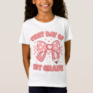 Erster Tag der 1. Klasse Coquette Bow Zurück zur S T-Shirt