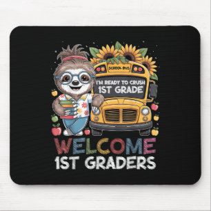 Erster Tag der 1. Klasse Faultier Einschulung Kind Mousepad