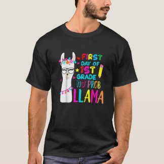 Erster Tag der 1. Klasse Lehrer Kein Problem Lama  T-Shirt