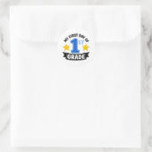 Erster Tag der 1. Klasse Runder Aufkleber (Tasche)