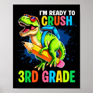 Erster Tag der 3. Klasse Hemd Jungen Dinosaurier Z Poster