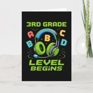 Erster Tag der 3. Klasse Level Beginnt Shirt Gamer Karte