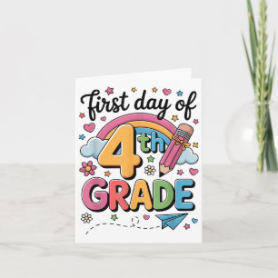 Erster Tag der 4. Klasse zurück zur Lehrerin Karte