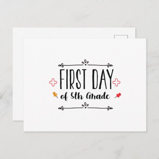 Erster Tag der 5. Klasse Postkarte (Vorne/Hinten)