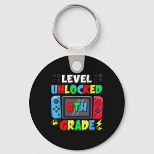 Erster Tag der 8. Klasse Level freigeschaltetes Sp Schlüsselanhänger