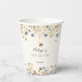 Erster Tag der Biene - Blumiger 1. Geburtstag Pappbecher