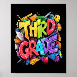 Erster Tag der dritten Klasse Blumenstrauß für Leh Poster