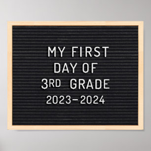 Erster Tag der dritten Klasse Zeichen Erster Schul Poster