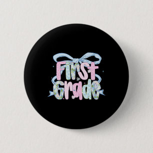 Erster Tag der ersten Klasse Blumenstrauß für Lehr Button
