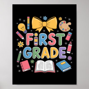 Erster Tag der ersten Klasse Bogen Lehrer Zurück z Poster