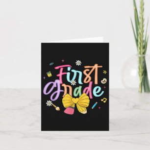Erster Tag der ersten Klasse Coquette Bow Stift Te Karte