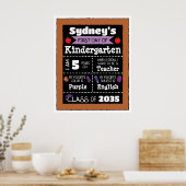 Erster Tag der Klassenzeichen Schüler Kunst - Lila Poster (Küche)