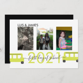 Erster Tag der Schule Bus Script Foto-Karte Einladung