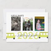 Erster Tag der Schule Bus Script Foto-Karte Einladung (Vorderseite)