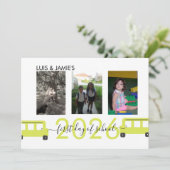 Erster Tag der Schule Bus Script Foto-Karte Einladung (Stehend Vorderseite)