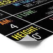 Erster Tag der Schule Chalkboard für Mädchenjunge Poster (Ecke)