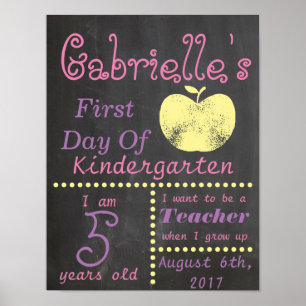 Erster Tag der Schule Chalkboard Poster