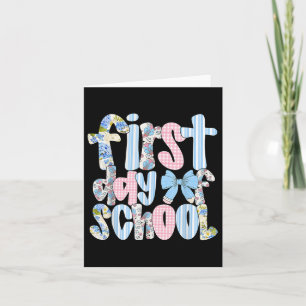 Erster Tag der Schule Coquette Bow Pencil Funny Ba Karte