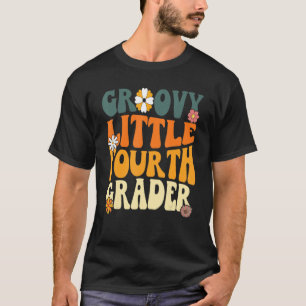 Erster Tag der Schule Groovy Kleiner Vierter Grad  T-Shirt